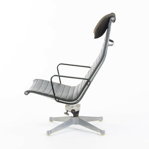 SOLD 1961 Pair of Herman Miller Eames Aluminum Group Lounge Chairs Charcoal Naugahyde