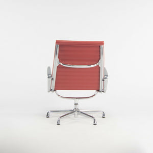 SOLD 2010 Herman Miller Eames Aluminum Group Lounge Chair in Red Leather 1x Available