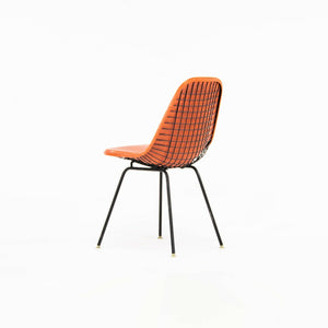 1957 Herman Miller Eames DKX Wire Dining Chair with Full Naugahyde Orange Pad