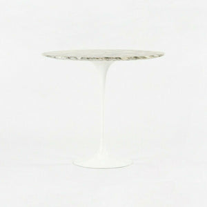 SOLD 2010s Eero Saarinen for Knoll Arabescato Marble Oval Tulip Side Table in White