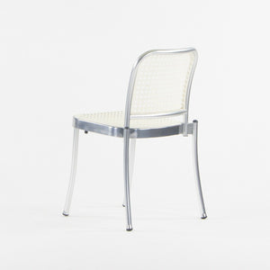 SOLD 2021 Pair of Vico Magistretti Silver Outdoor Chairs for DePadova w/ White Seats