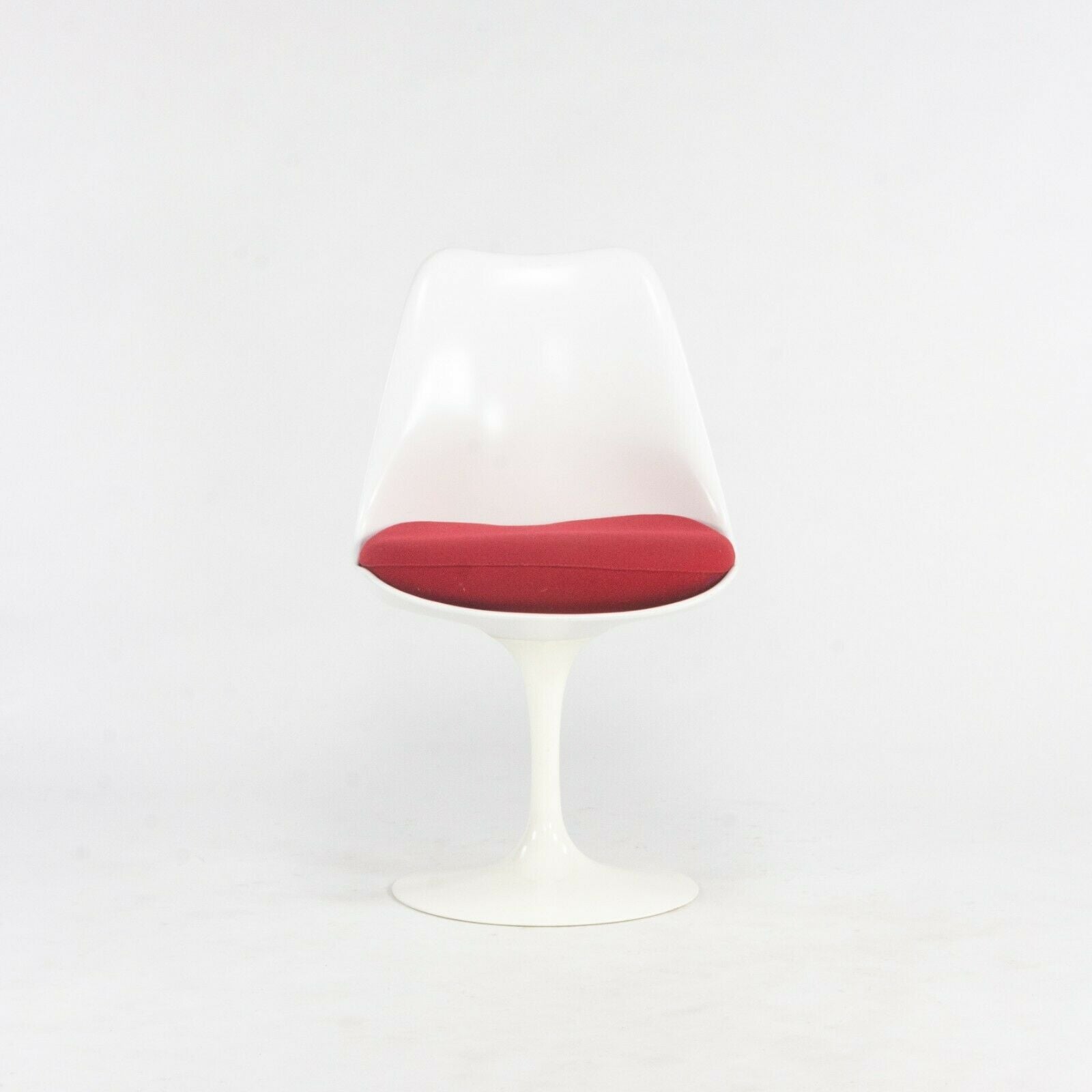 SOLD 2010s Pair of Eero Saarinen for Knoll Armless Tulip Dining / Side Chairs in Red