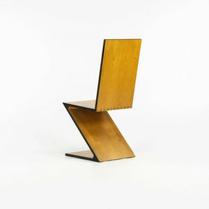 SOLD 1970s Set of Four Gerrit Thomas Rietveld Zig-Zag Chairs Unmarked in Cherry Wood