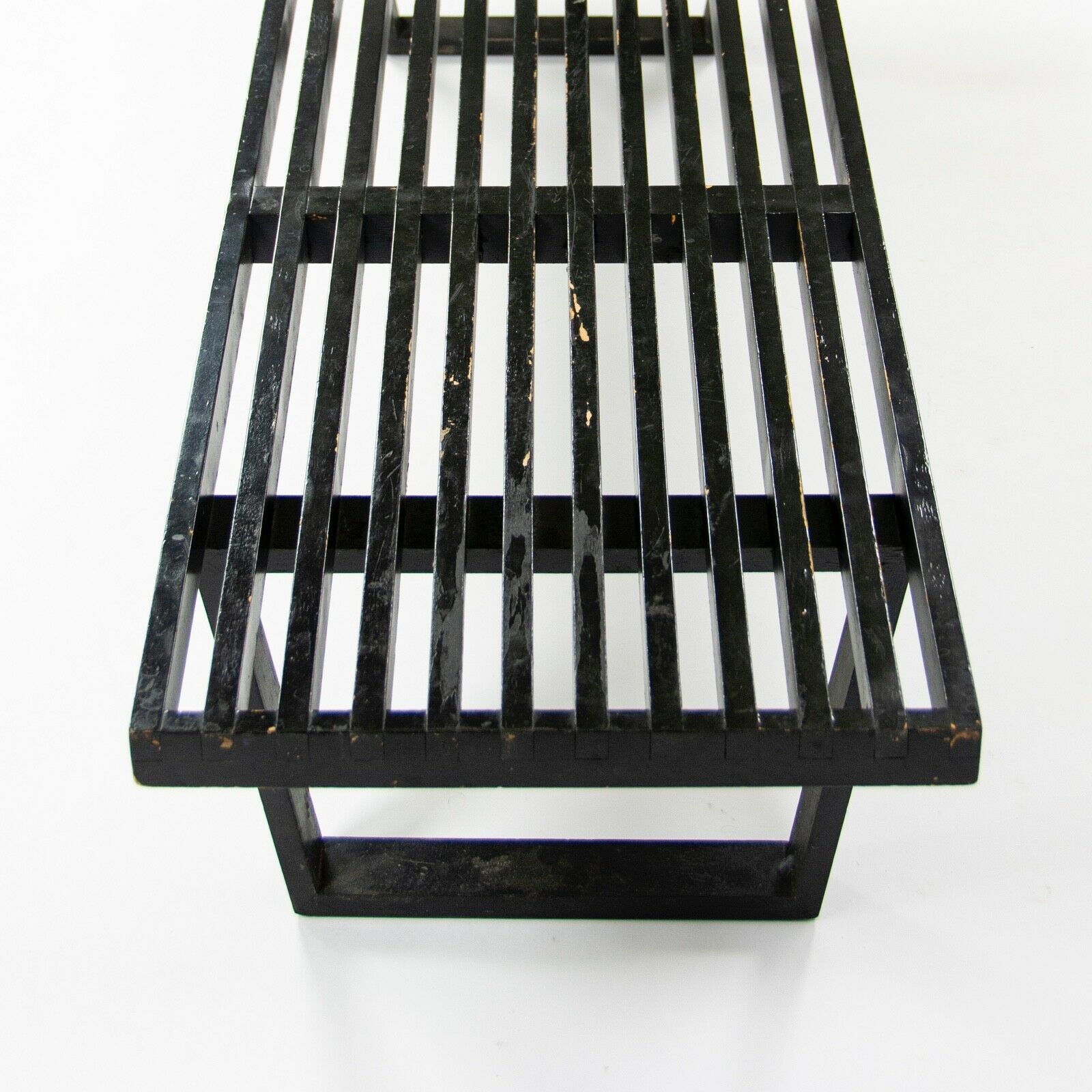 SOLD 1950s George Nelson for Herman Miller Black Ebonized Birch Bench Model 4692 68in