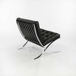 SOLD 2022 Mies van der Rohe for Knoll Barcelona Lounge Chair in Black Leather 2x Available