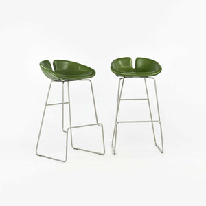 SOLD 2010 Patricia Urquiola for Moroso Fjord Bar Height High Stool in Green Leather