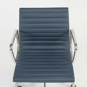 SOLD 2010s Herman Miller Eames Aluminum Group Management Desk Chair in Blue Leather