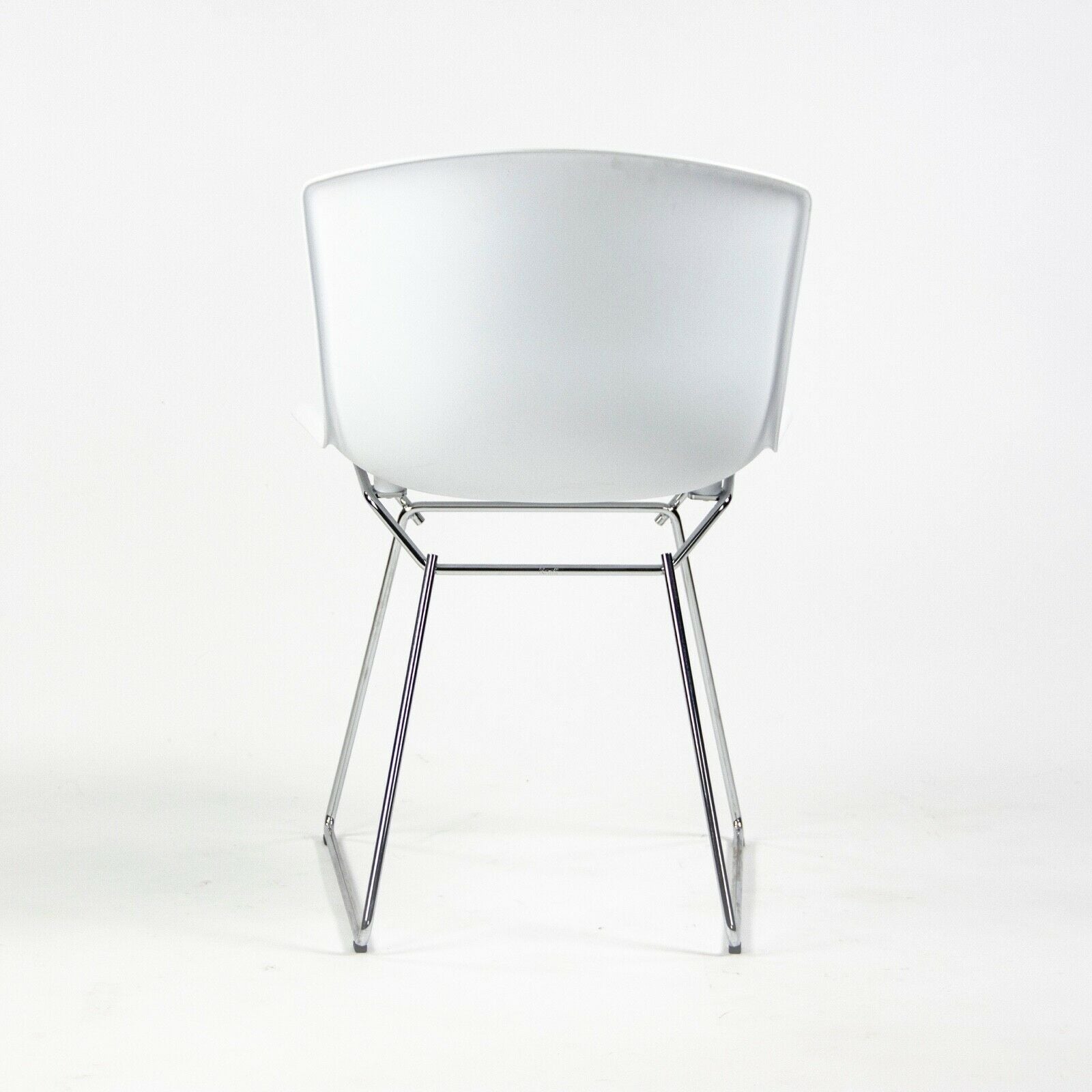 SOLD Harry Bertoia for Knoll Studio Molded Side Shell Chair Plastic with Chrome Base White