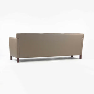 SOLD 2010s Mies Van Der Rohe Knoll Studio Dark Tan Leather Krefeld Three Seat Sofa