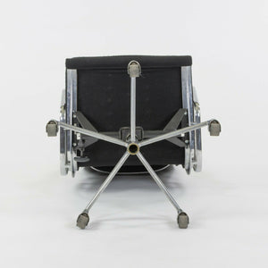 1985 Black Fabric Eames Aluminum Group Soft Pad Executive High Back Desk Chair