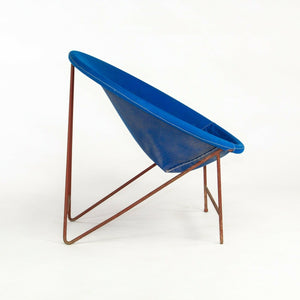 SOLD 1950s Blue Canvas Modern Hoop Chair by Hedstrom of Alabama
