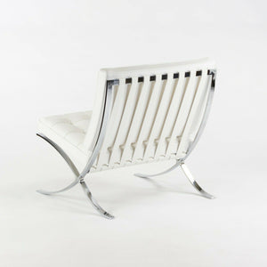 SOLD 2020 Mies Van Der Rohe for Knoll Studio Barcelona Chair in White Volo Leather