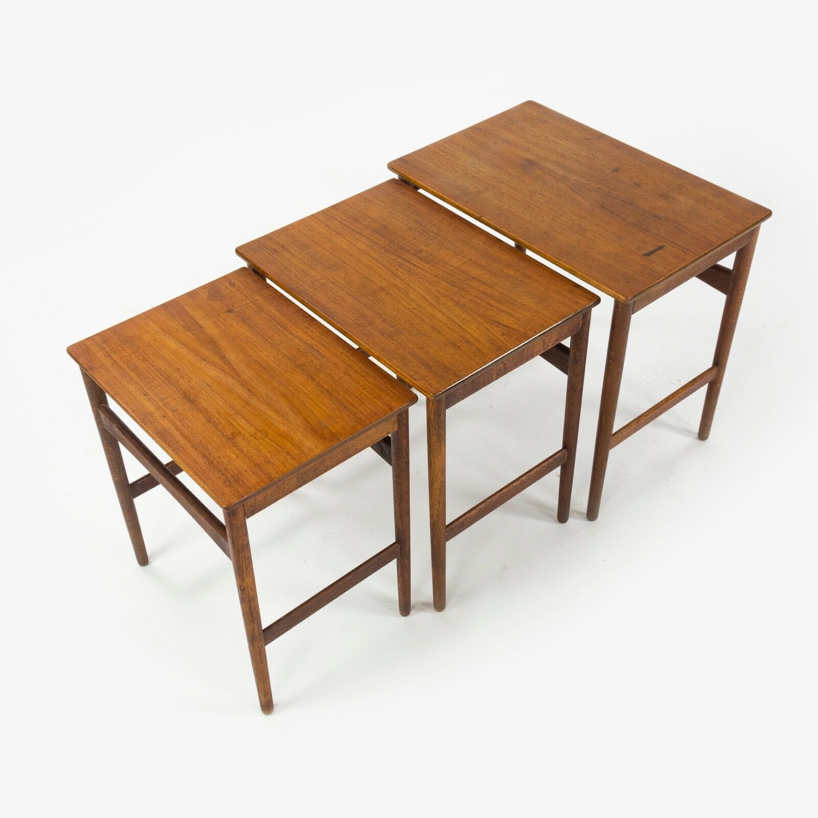 SOLD 1950s Vintage Hans J. Wegner Andreas Tuck Teak Nesting Tables Set of 3 Made in Denmark