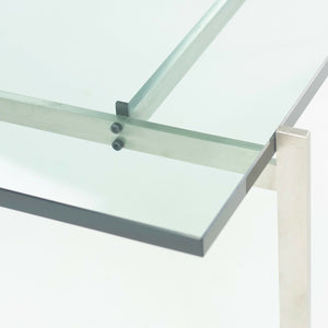 SOLD 2010 Poul Kjaerholm PK61 Glass Coffee Table by Fritz Hansen Stainless Denmark