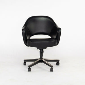 SOLD 2011 Eero Saarinen for Knoll Executive Desk Chair w/ Rolling Base Black Leather
