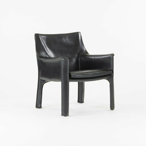 SOLD 2000s Pair of Mario Bellini Cab Lounge Chairs by Cassina of Italy in Black Leather