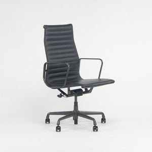 SOLD 2018 Herman Miller Eames Aluminum Group Executive Desk Chair in Black Leather 7x