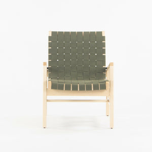 SOLD 2021 Jens Risom for Knoll Lounge Chair with Arms in Maple Frame & Khaki Webbing