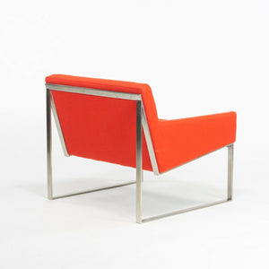 SOLD Pair of Fabien Baron Bernhardt Design B.3 Orange/Red Kvadrat Wool Lounge Chairs