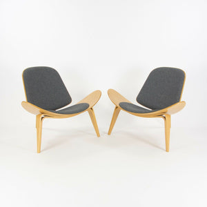 Hans Wegner Carl Hansen Denmark CH07 Shell Lounge Chairs Lacquered Oak 2x Avail