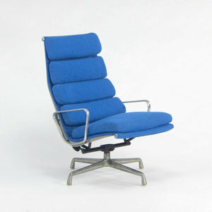 SOLD Herman Miller Eames Aluminum Group Executive Soft Pad Lounge Chair Blue Fabric