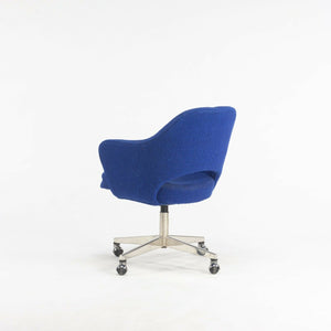 1974 Eero Saarinen for Knoll Rolling Executive Office Chair Original Blue Fabric