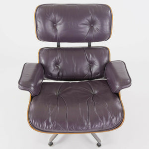 SOLD 1980s Herman Miller Eames Lounge Chair and Ottoman 670 and 671 Purple Leather