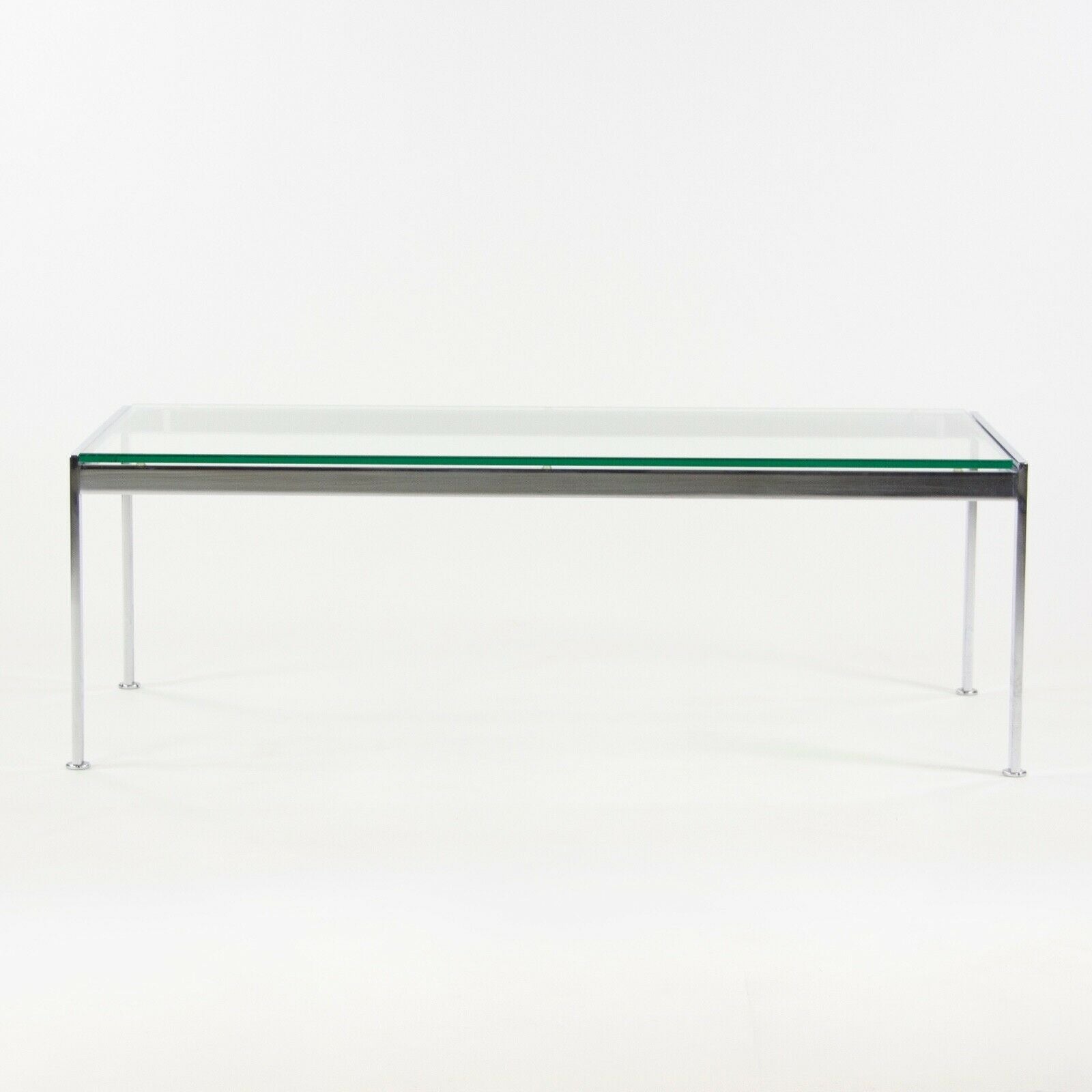 SOLD Geiger Metal Series Coffee Table, Chromed Steel and Glass Top 48" x 24"