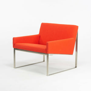 SOLD Pair of Fabien Baron Bernhardt Design B.3 Orange/Red Kvadrat Wool Lounge Chairs