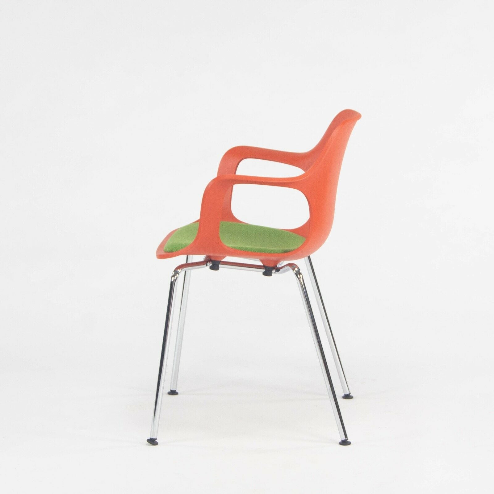 2018 Jasper Morrison Hal Tube Stacking Armchair by Vitra in Orange and Chrome