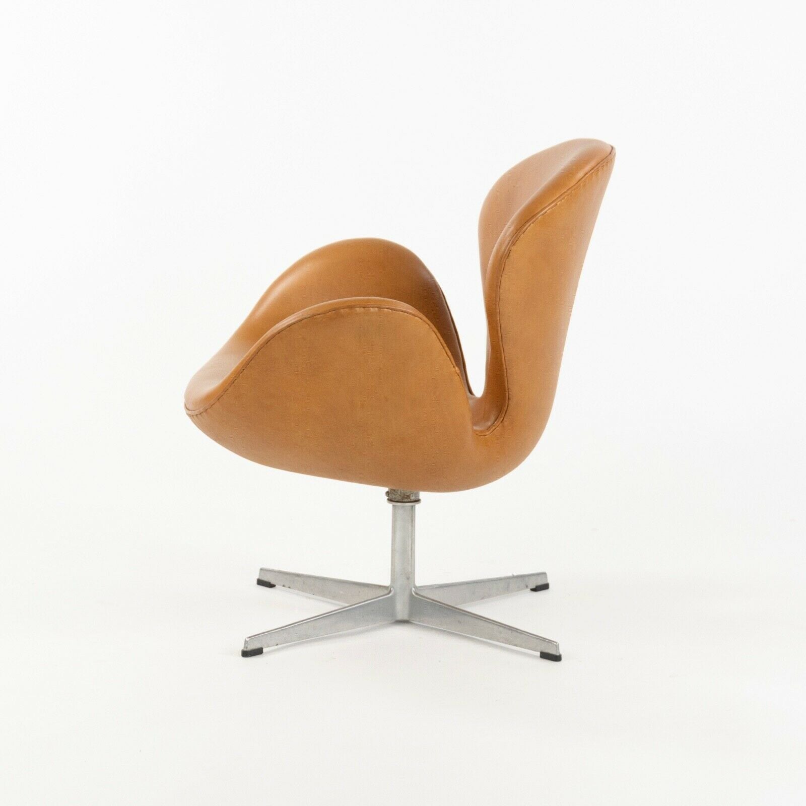 SOLD 1960s Arne Jacobson for Fritz Hansen Swan Chairs in Cognac Leather