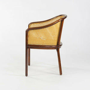 SOLD 1985 Ward Bennett for Brickel Associates Wicker Cane Side Arm Chair Dark Oil Ash