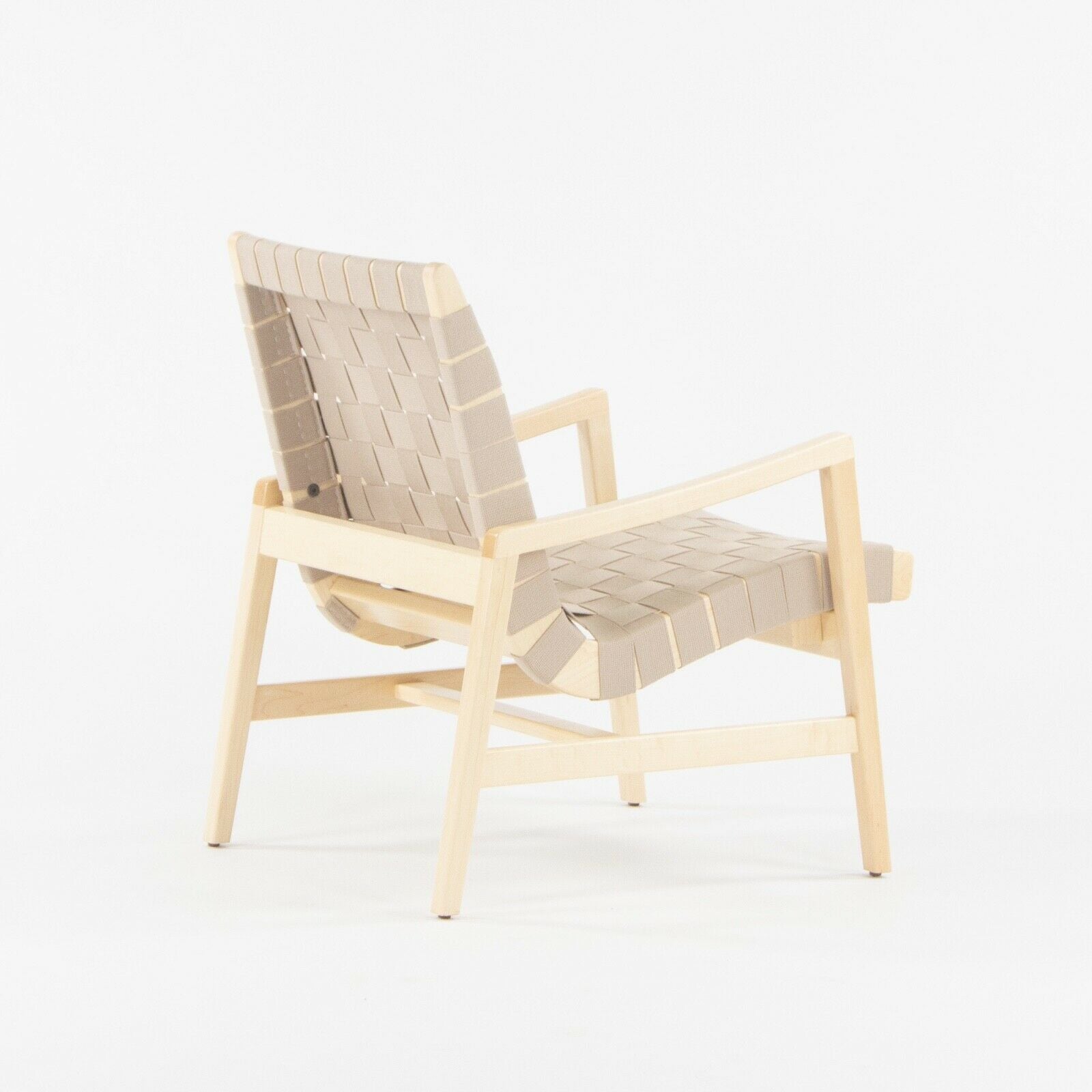 SOLD 2021 Jens Risom for Knoll Lounge Chair with Arms in Maple Frame & Flax Webbing