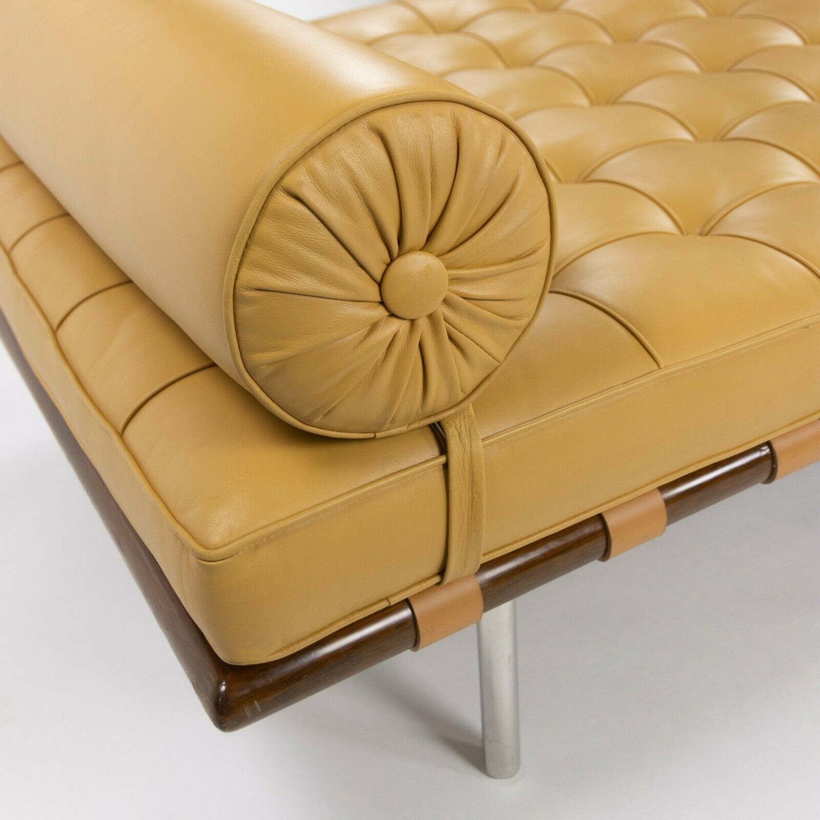 SOLD 1970s Mies Van Der Rohe for Knoll Barcelona Day Bed / Couch in Tan Leather Signed