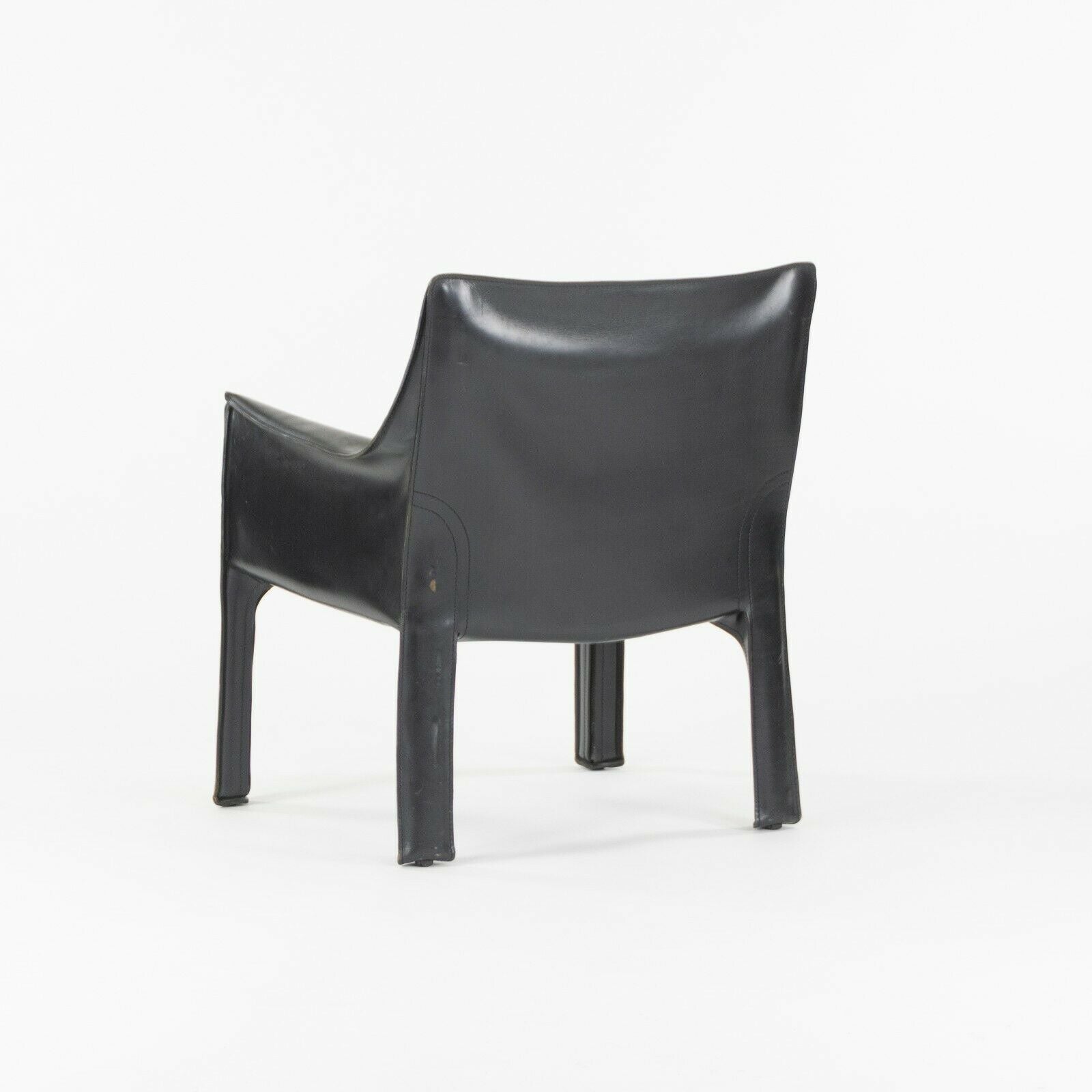 SOLD 2000s Pair of Mario Bellini Cab Lounge Chairs by Cassina of Italy in Black Leather