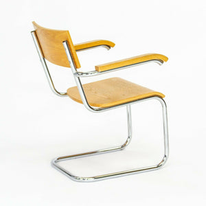 1990 Set of Three Mart Stam for Thonet Bauhaus Dining Chairs in Oak