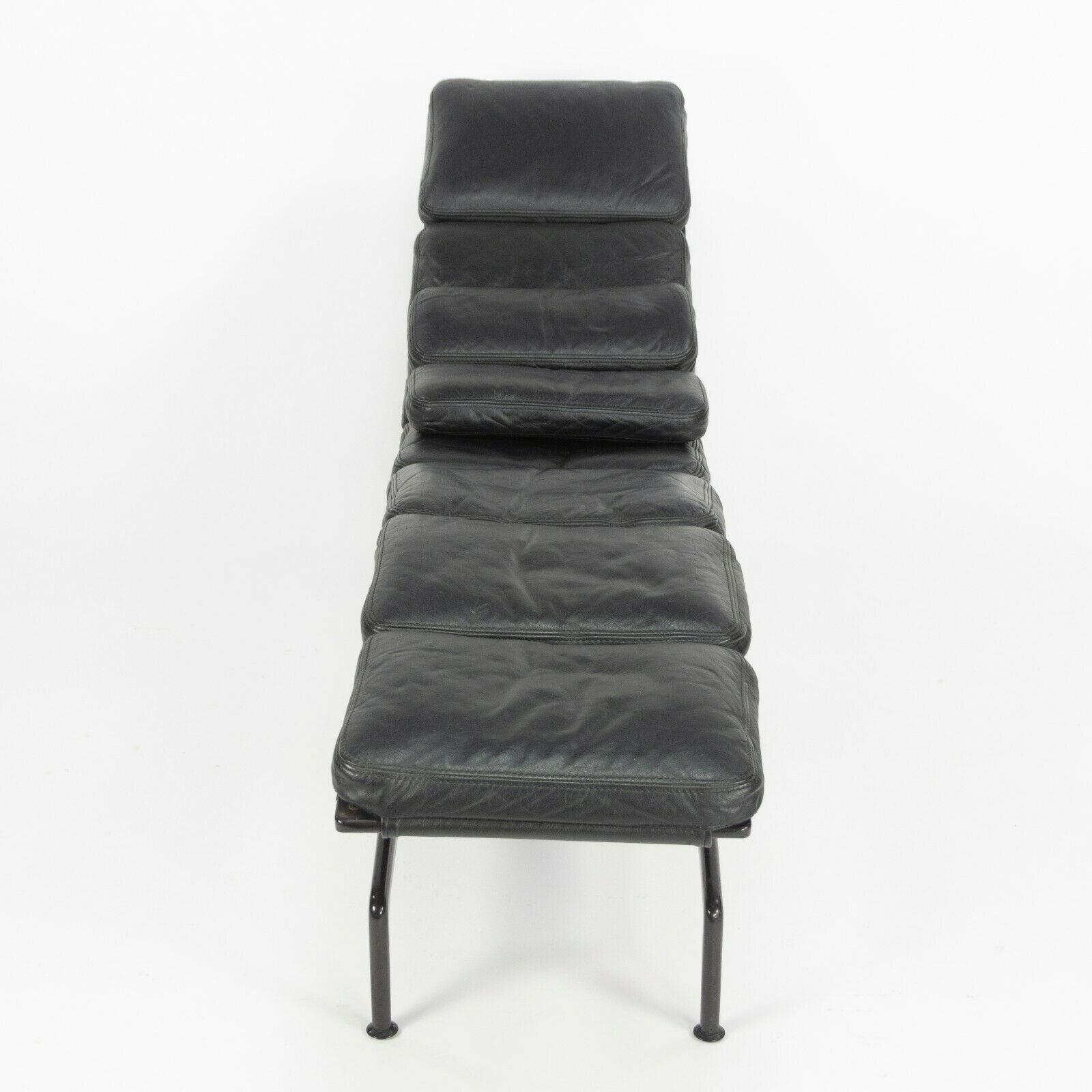 SOLD 1980s Eames Herman Miller Billy Wilder Black and Eggplant Chaise Lounge Chair