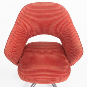 SOLD 2007 Eero Saarinen for Knoll Executive Arm Office Desk Chair Red Fabric 4 Available