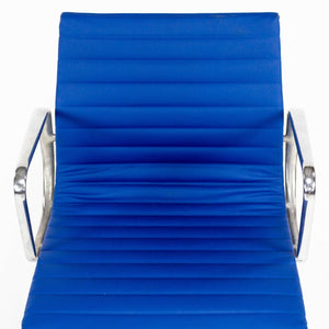 SOLD 2010s Herman Miller Eames Aluminum Group Management Desk Chair in Blue Leather