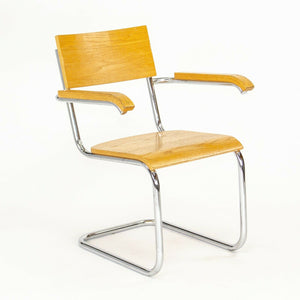 1990 Set of Three Mart Stam for Thonet Bauhaus Dining Chairs in Oak