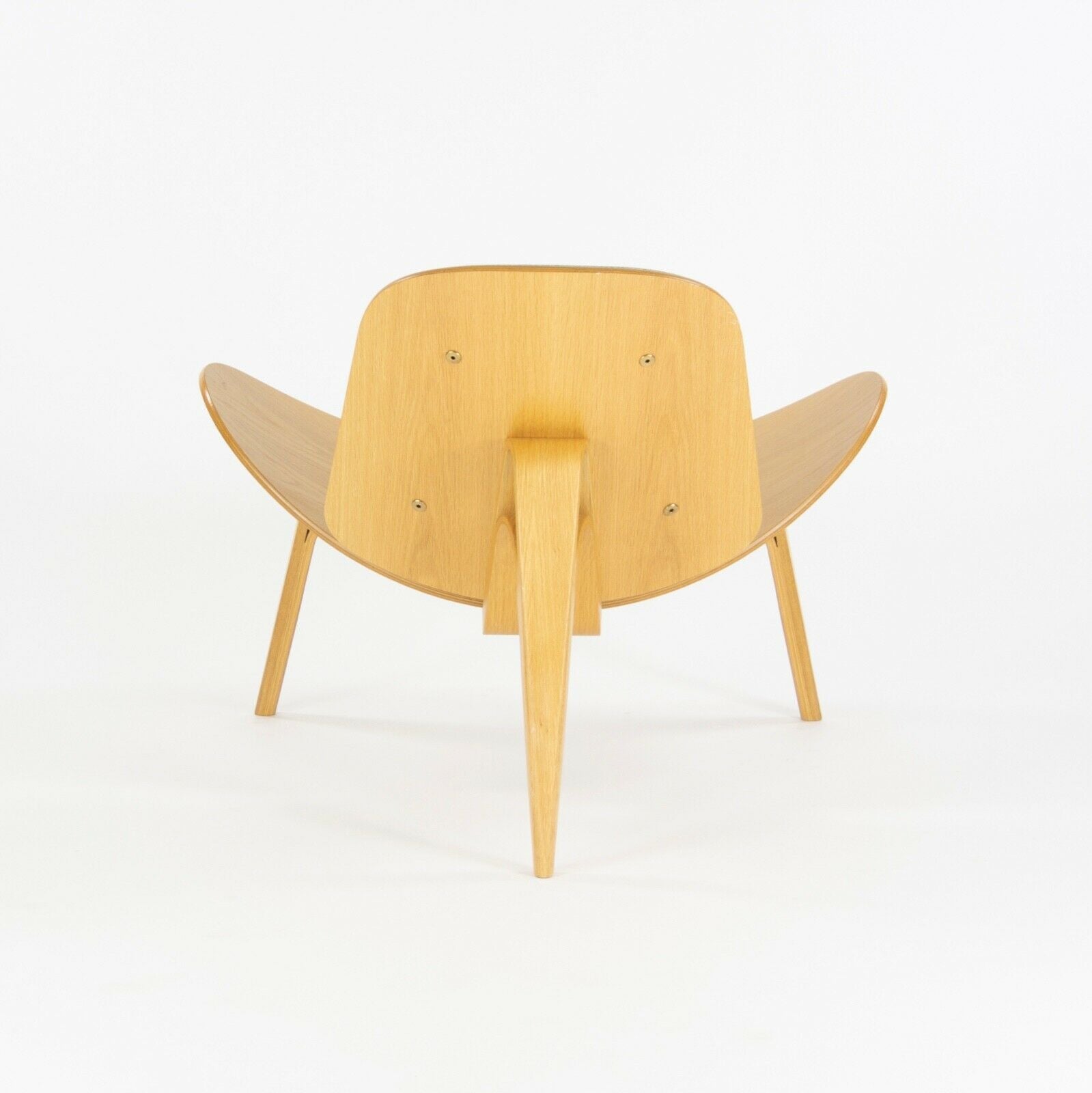 SOLD Pair of Hans Wegner Carl Hansen Denmark CH07 Shell Lounge Chairs Lacquered Oak