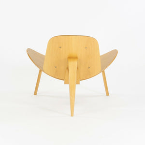 SOLD Pair of Hans Wegner Carl Hansen Denmark CH07 Shell Lounge Chairs Lacquered Oak