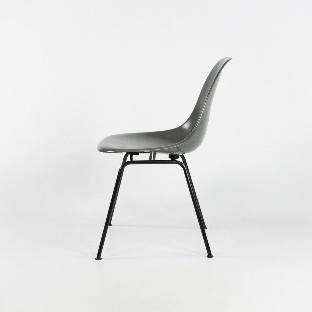 SOLD 2018 Herman Miller Eames DSX Fiberglass Side Shell Chair w/ H Base Gray / Black