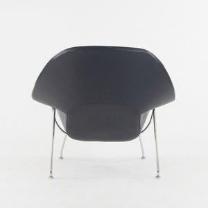 SOLD 1960s Eero Saarinen Knoll International Womb Chair and Ottoman New Black Leather