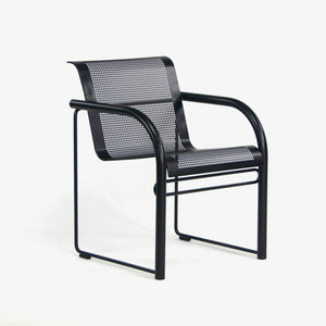 1980 Richard Schultz for Knoll Prototype Flat Matte Black Outdoor Dining Armchair