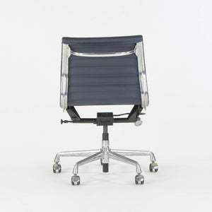 SOLD Herman Miller Eames Aluminum Group Management Armless Desk Chairs in Navy Leather