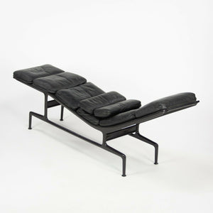 SOLD 1980s Eames Herman Miller Billy Wilder Black and Eggplant Chaise Lounge Chair