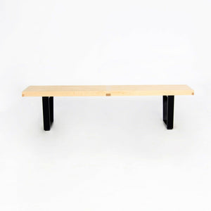 SOLD 2019 George Nelson Slatted Platform Bench with Natural Maple Top and Wood Legs