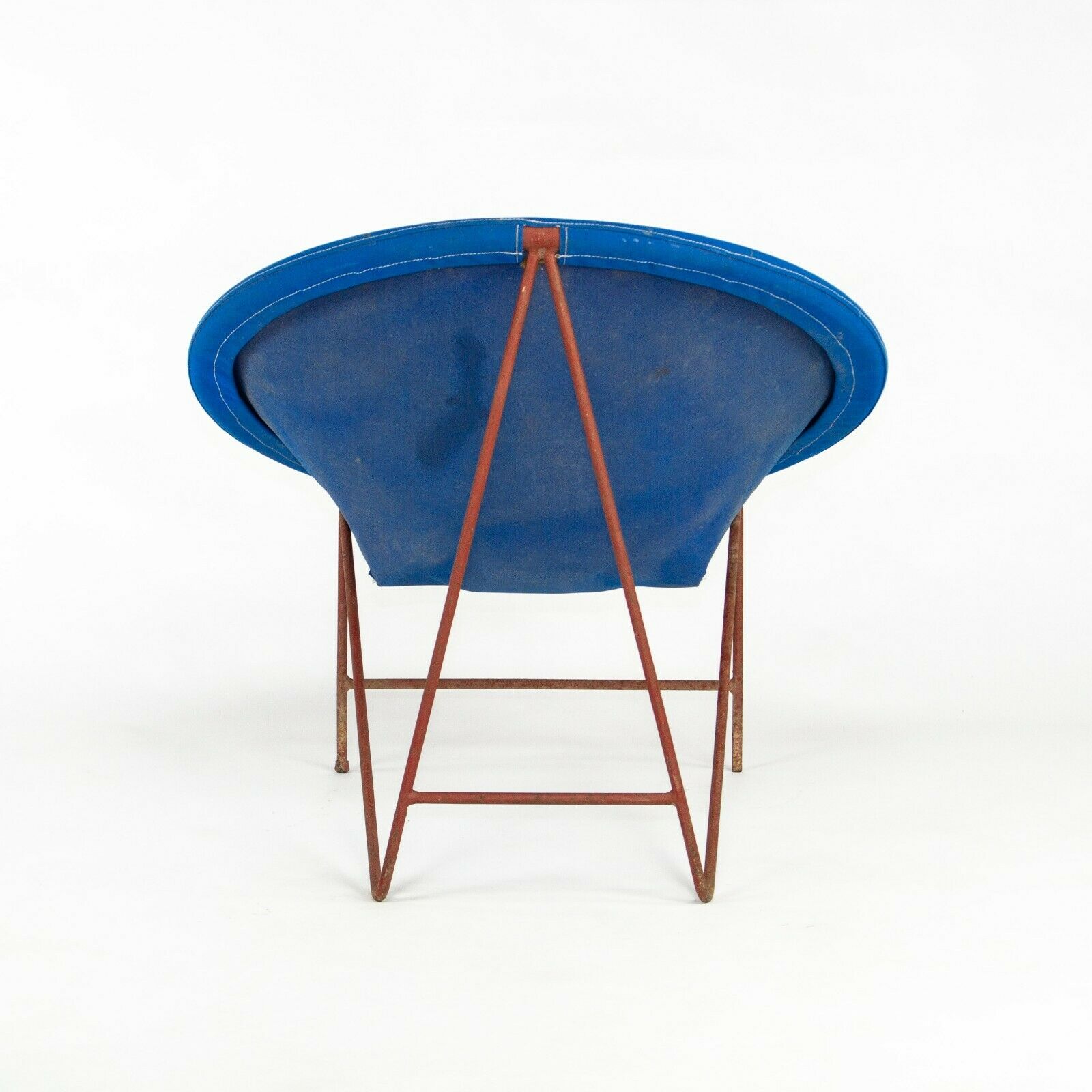 SOLD 1950s Blue Canvas Modern Hoop Chair by Hedstrom of Alabama