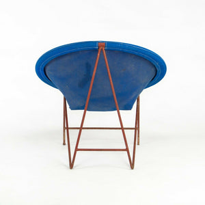 SOLD 1950s Blue Canvas Modern Hoop Chair by Hedstrom of Alabama